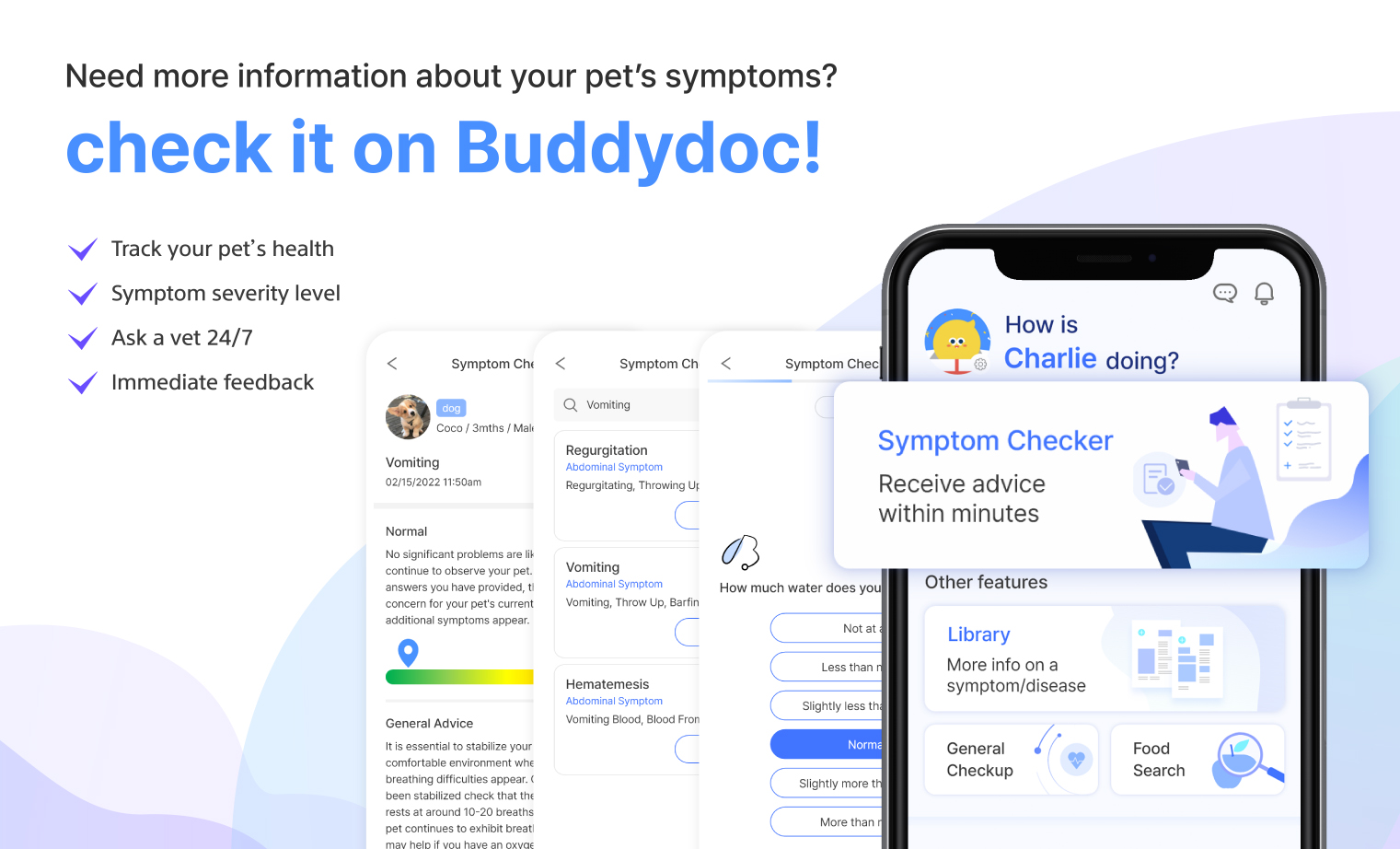 Buddydoc dog symptom checker infographic